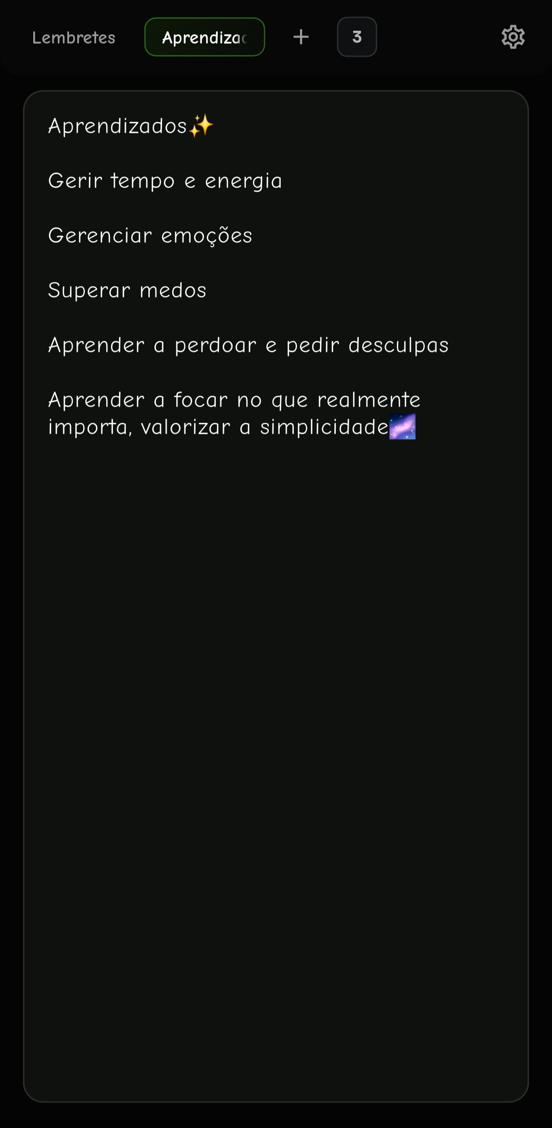 Tela do Remio com uma nota dentro de uma lista